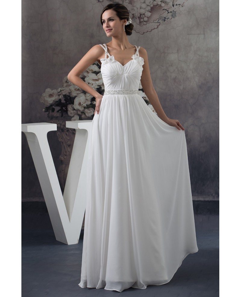 A Line Sweetheart Floor Length Chiffon Wedding Dress With Beading Op4713 1556 4890