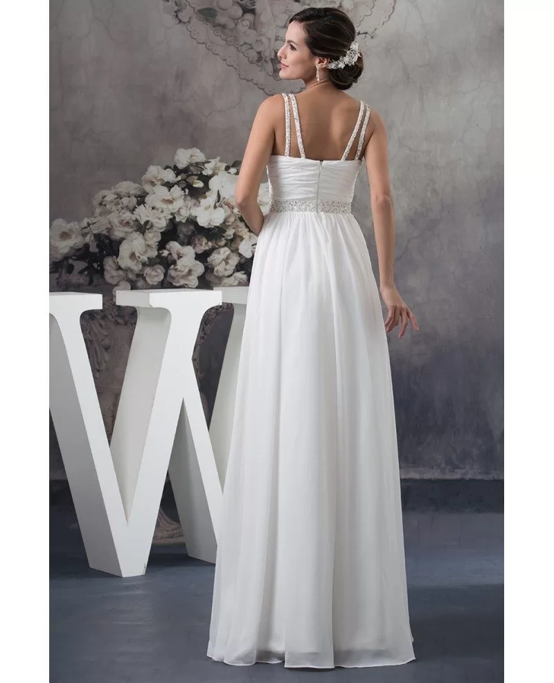 A Line Sweetheart Floor Length Chiffon Wedding Dress With Beading Op4713 1556 9526