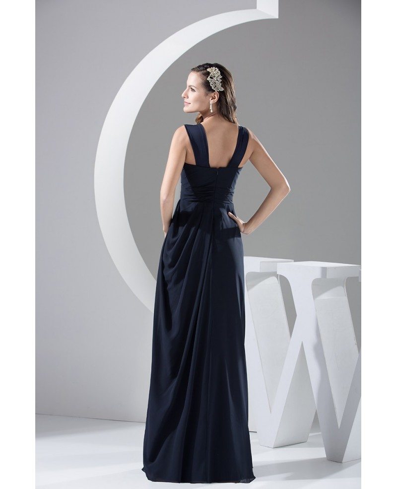 Dark Navy Sheath Sweetheart Long Chiffon Evening Dress #OP4742 $129 ...