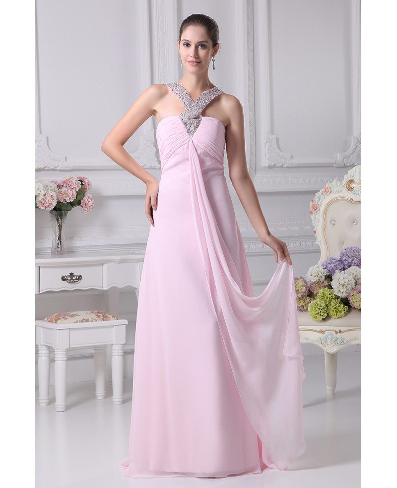 Silver Pink Prom Dress