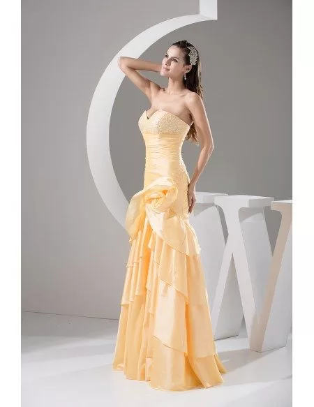 Mermaid Sweetheart Floor-length Satin Prom Dress With Beading
