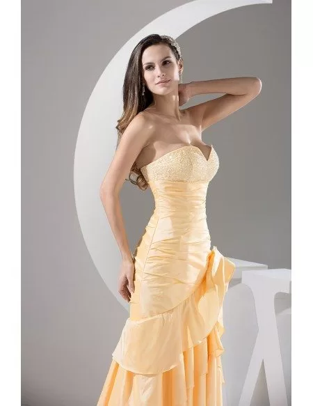 Mermaid Sweetheart Floor-length Satin Prom Dress With Beading
