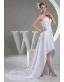 A-line Sweetheart Asymmetrical Chiffon Wedding Dress With Beading