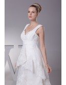 Gorgeous Short in Front Long in Back Lace Layered Wedding Dress with Sweetheart Neck