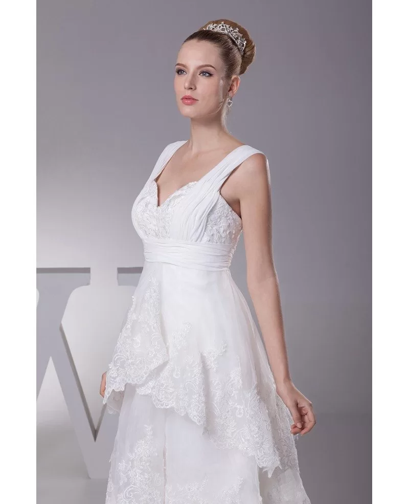 Short in Front Long in Back Lace Layered Wedding