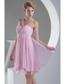 A-line One-shoulder Short Chiffon Homecoming Dress With Beading
