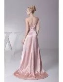 Lovely Pink Split Front Prom Dress with One Shoulder Beaded Strap