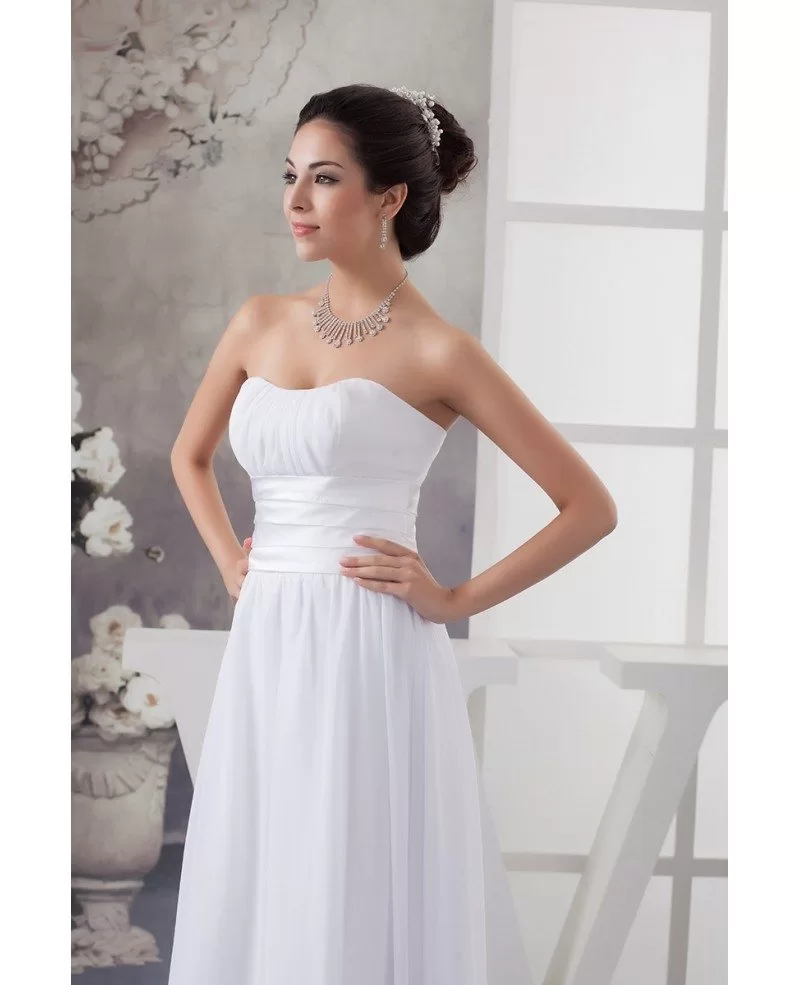 White strapless shop chiffon dress