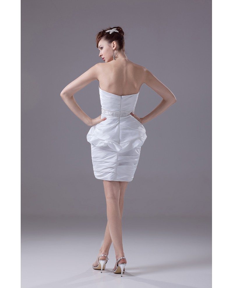 plain white strapless dress