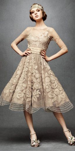 tea-length wedding dress for older bride