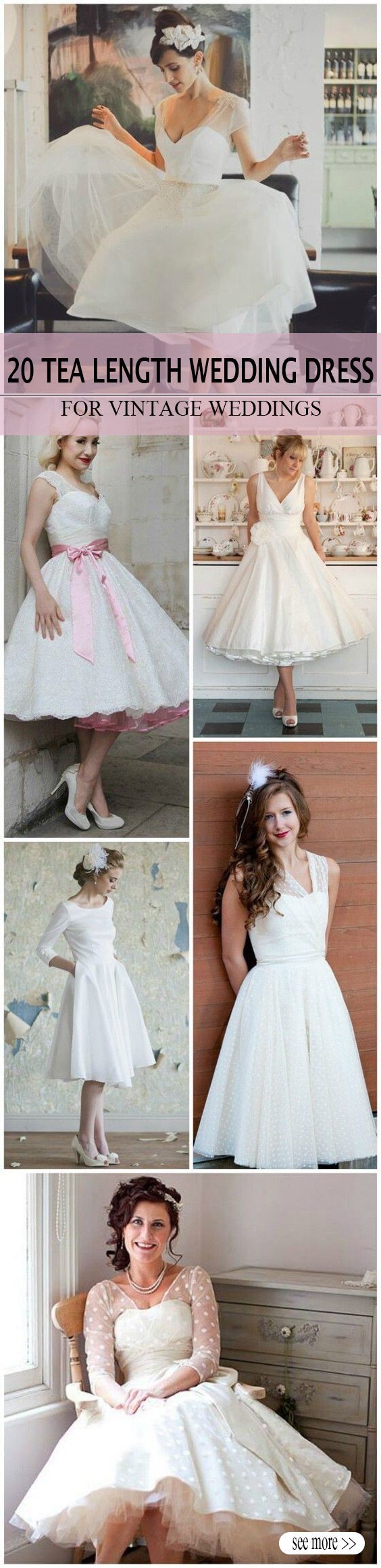 20 of the Most Vintage Tea-length Wedding Dresses for Older Brides