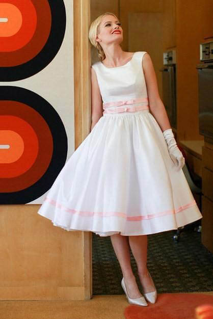 Tea-length Wedding Dress with Color