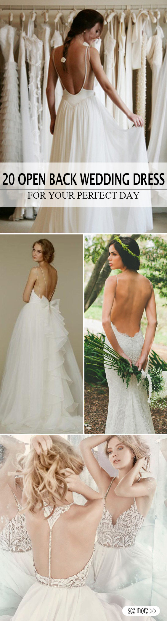 20 of the Most Gorgeous Open Back Wedding Dress & Backless Wedding Gowns