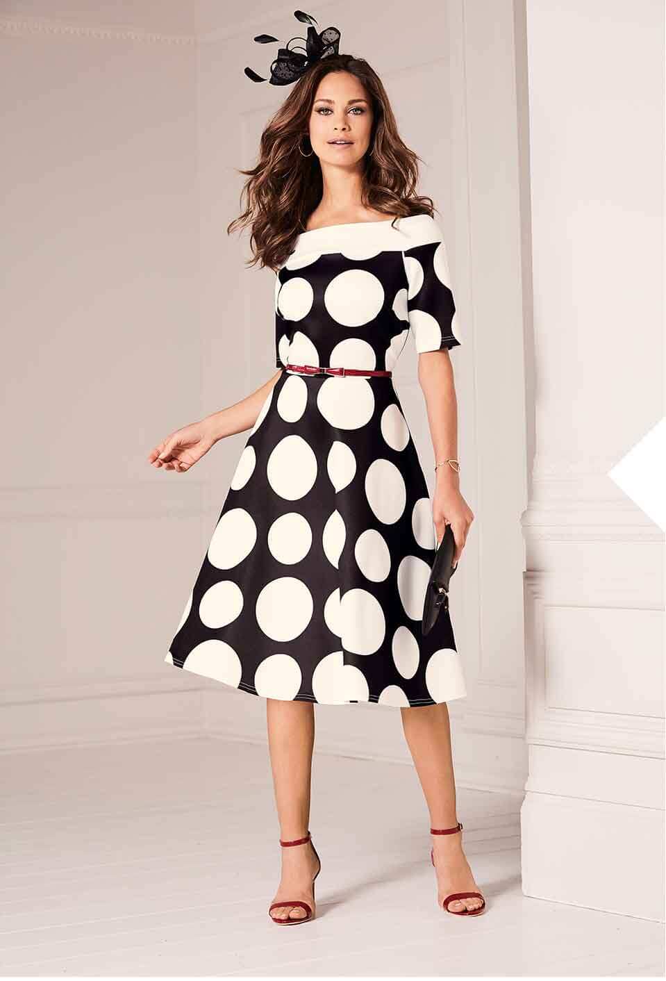 polka dot mother of the bride dress