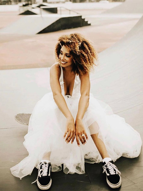 Wedding Dress with Sneakers