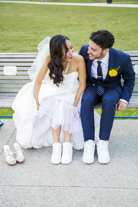 Wedding Dress with Sneakers