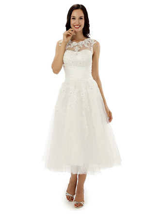 knee length wedding dresses for older brides